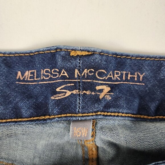 Melissa McCarthy Jeans Womens Plus 16W Blue Distressed Skinny Jeans - Picture 4 of 12